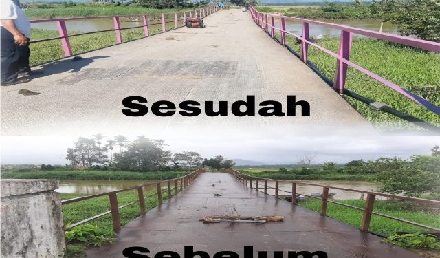 Kondisi jalan Tanjung Pauh Mudik yang sudah diperbaiki HTK