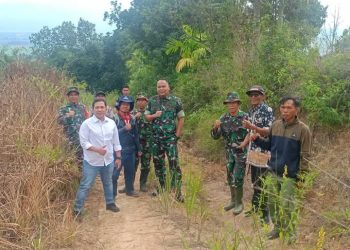 Dandim 0417/Kerinci saat meninjau lokasi penanaman padi Gogo di Renah Kayu Embun