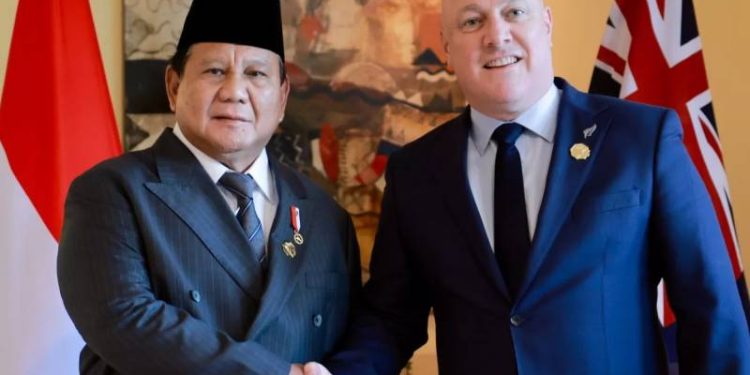 Presiden Republik Indonesia Prabowo Subianto dan Perdana Menteri Selandia Baru Christopher Luxon. (Ist)