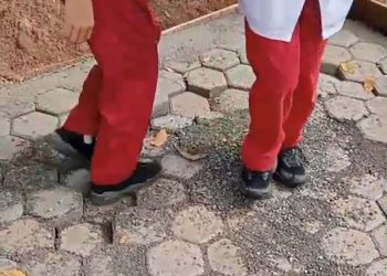 Kondisi proyek Paving Block di Kerinci