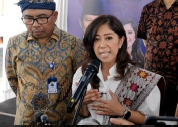 Foto: Menteri Komunikasi dan Digital (Menkomdigi) Meutya Hafid saat ditemui di Abiansemal, Badung, Bali, (Foto: detikBali)