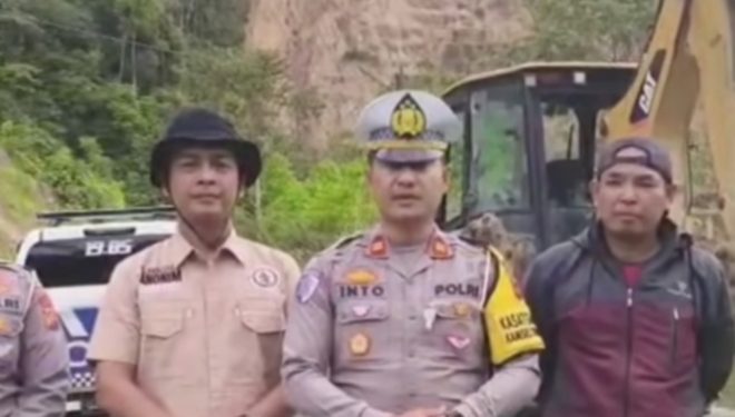 Satlantas Polres Kerinci Siagakan Alat Berat