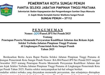 Seleksi Jabatan Eselon II Pemkot Sungai Penuh