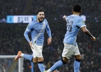 Manchester City melaju ke semifinal Carabao Cup 2025/2026. (Action Images via Reuters/Jason Cairnduff)