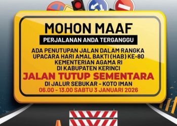 Besok Jalan Sebukar–Koto Iman Ditutup