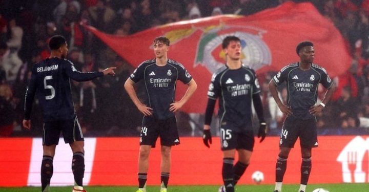 Real Madrid Ambruk di Lisbon. Foto: REUTERS/Pedro Nunes