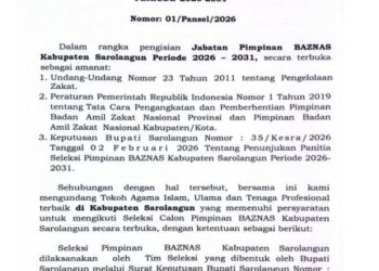 Pendaftaran Calon Pimpinan BAZNAS Sarolangun Dibuka