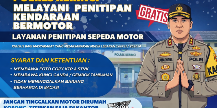 Selama Mudik Lebaran, Polres Kerinci Buka Layanan Penitipan Motor Gratis 