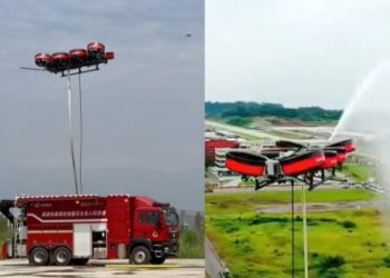 Dron Pemadam Kebakaran Tercanggih dari China, Mampu menjangkau Gedung Tinggi 