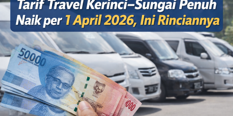Tarif Travel Kerinci–Sungai Penuh Naik per 1 April 2026