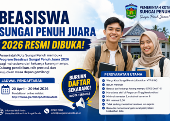 Beasiswa Sungai Penuh Juara 2026 Resmi Dibuka, Buruan Daftar dan Ini Persyaratannya