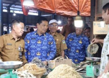 Sekda Alpian Pantau Penataan Pasar Tanjung Bajure, Pedagang Sampaikan Sejumlah Keluhan
