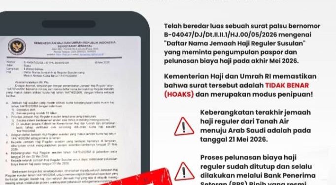 Waspada! Surat Palsu Pelunasan Haji Beredar, Kemenag Ingatkan CJH