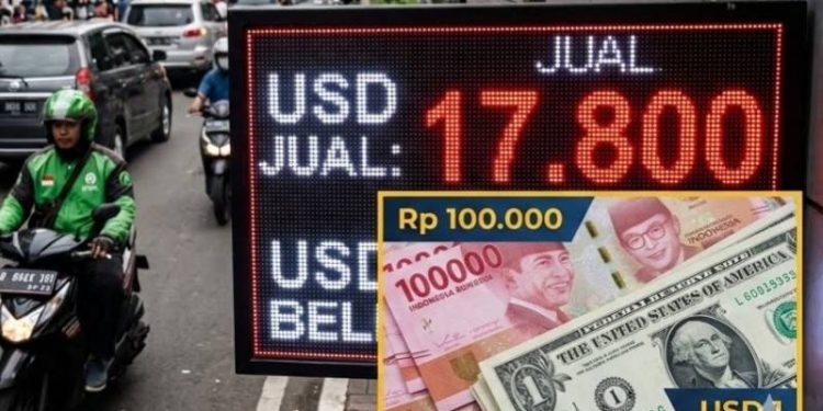 Rupiah Melemah Tembus Rp17.800 per Dolar AS