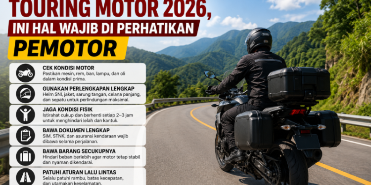 Tips Agar Aman Touring Motor 2026, Ini hal Wajib di perhatikan Pemotor