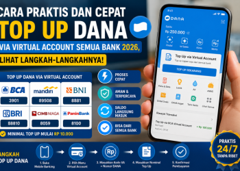 Cara Praktis dan Cepat Top Up DANA via Virtual Account Semua Bank 2026, Lihat Langkah-langkahnya