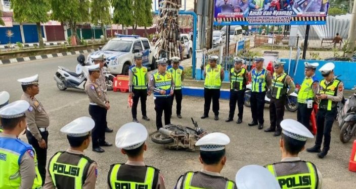 Sat Lantas Polres Kerinci Gelar Simulasi Tangani Kecelakaan Lalu Lintas