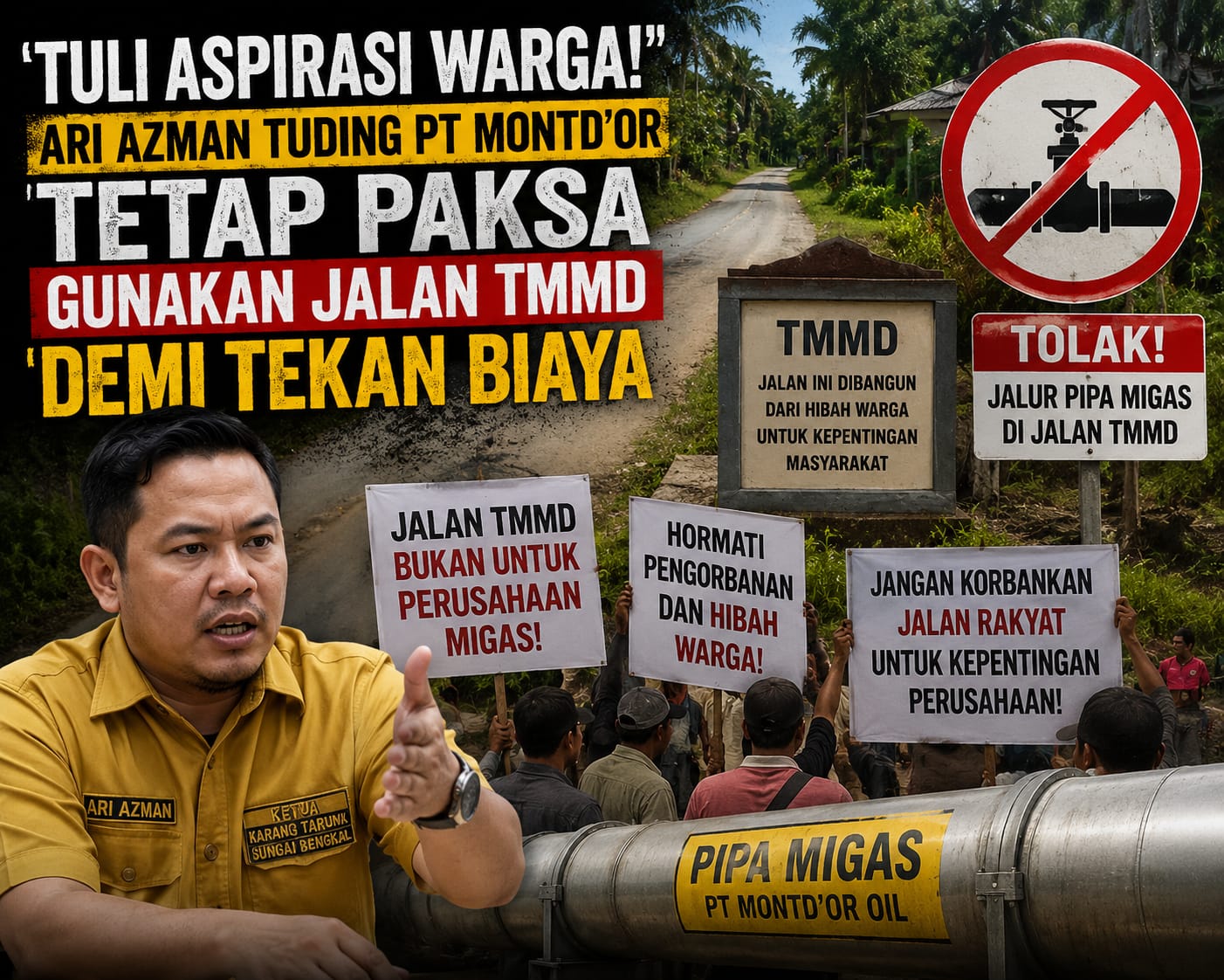 Ari Azman Tuding PT Montd'Or Tetap Paksa Gunakan Jalan TMMD