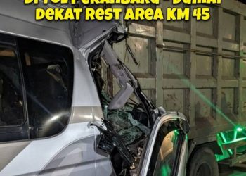 Mobil Travel Hiace Tabrak Truk di Tol Pekanbaru-Dumai
