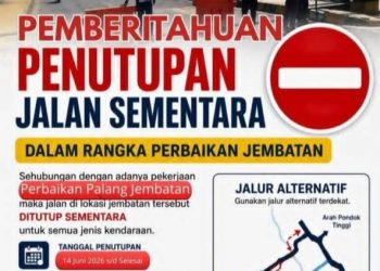 Jembatan Kerinduan Sungai Penuh  Ditutup Besok, Pengendara Diminta Lewat Jalan Alternatif