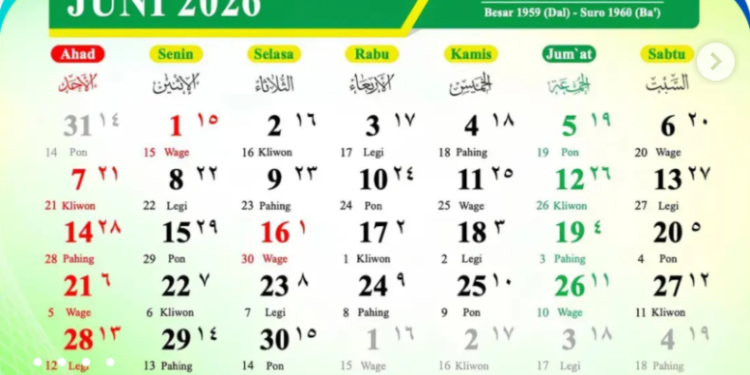 Jadwal Lengkap Libur Sekolah Juni 2026