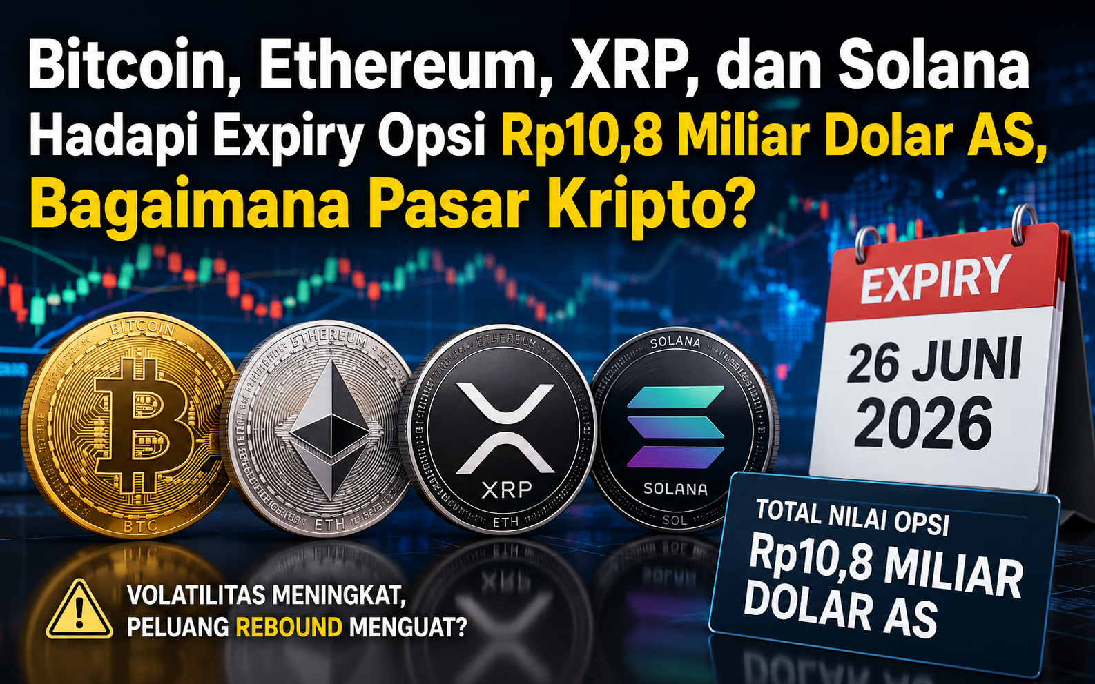 Bitcoin, Ethereum, XRP, dan Solana Hadapi Expiry Opsi Rp10,8 Miliar Dolar AS, Bagaimana Pasar Kripto?