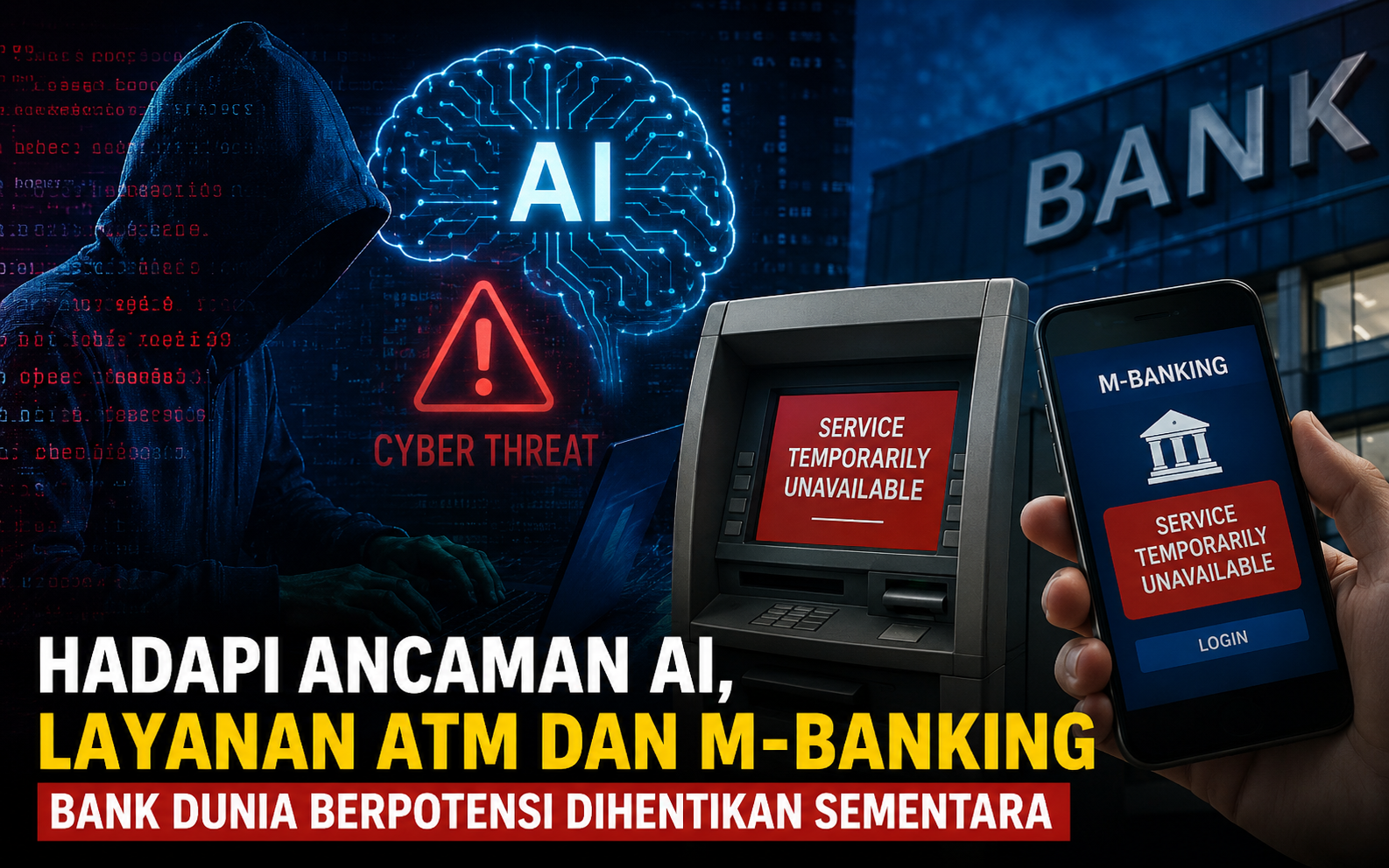 Hadapi Ancaman AI, Layanan ATM dan M-Banking Bank Dunia Berpotensi Dihentikan Sementara