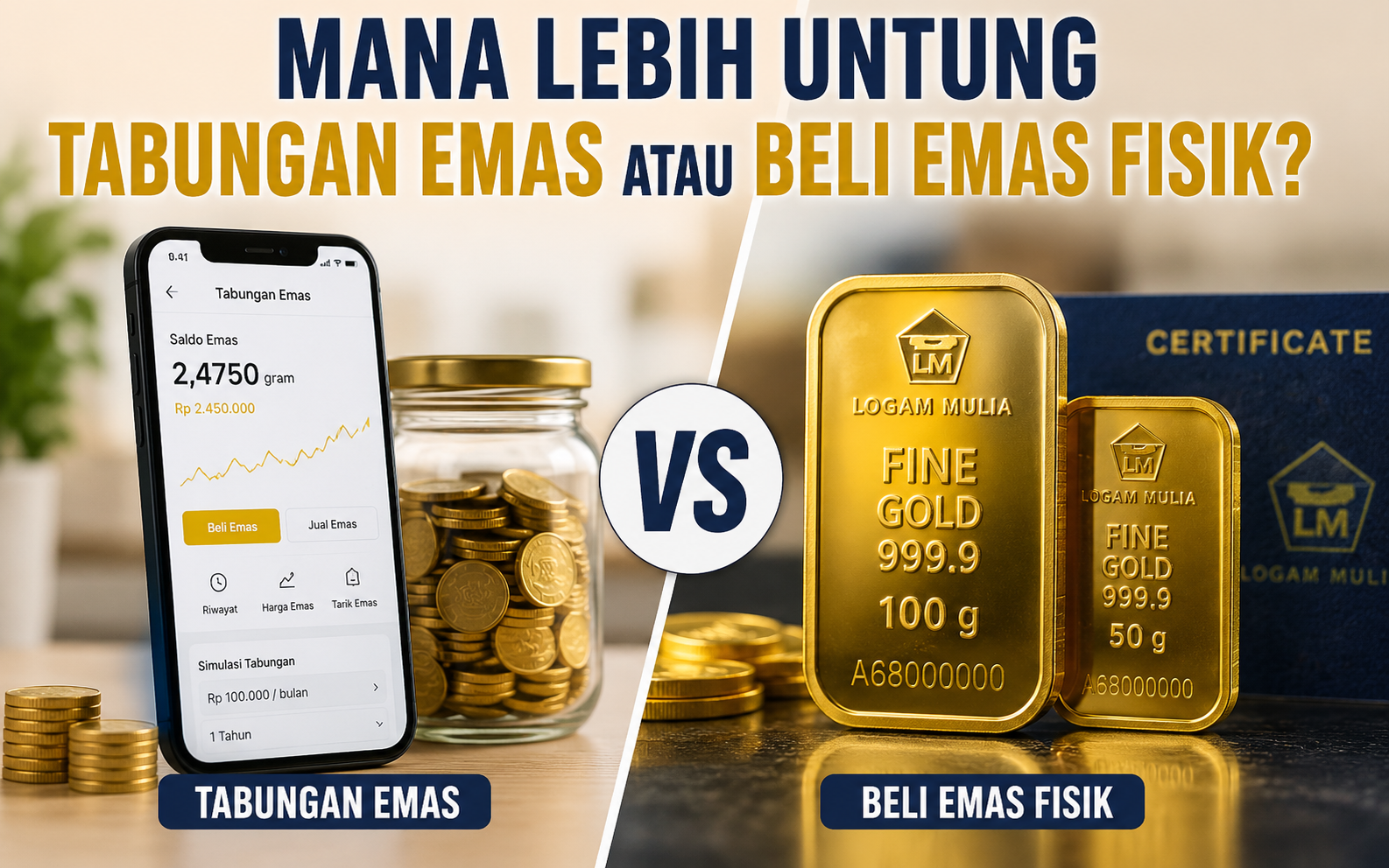 Mana Lebih Untung Tabungan Emas atau Beli Emas Fisik?
