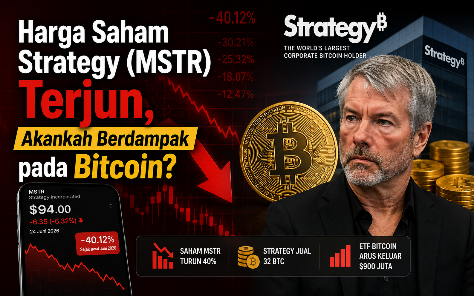 Harga Saham Strategy (MSTR) Terjun