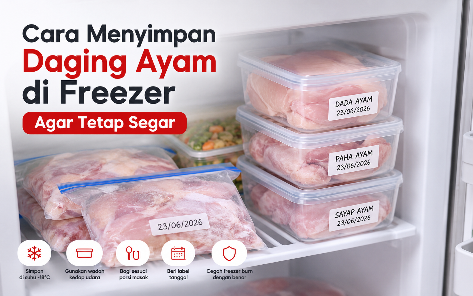 Cara Menyimpan Daging Ayam di Freezer Agar Tetap Segar