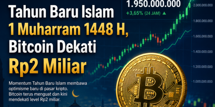 Tahun Baru Islam 1 Muharram 1448 H, Bitcoin Dekati Rp2 Miliar