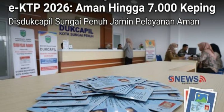 Stok Blangko e-KTP Sungai Penuh Capai 7.000 Keping