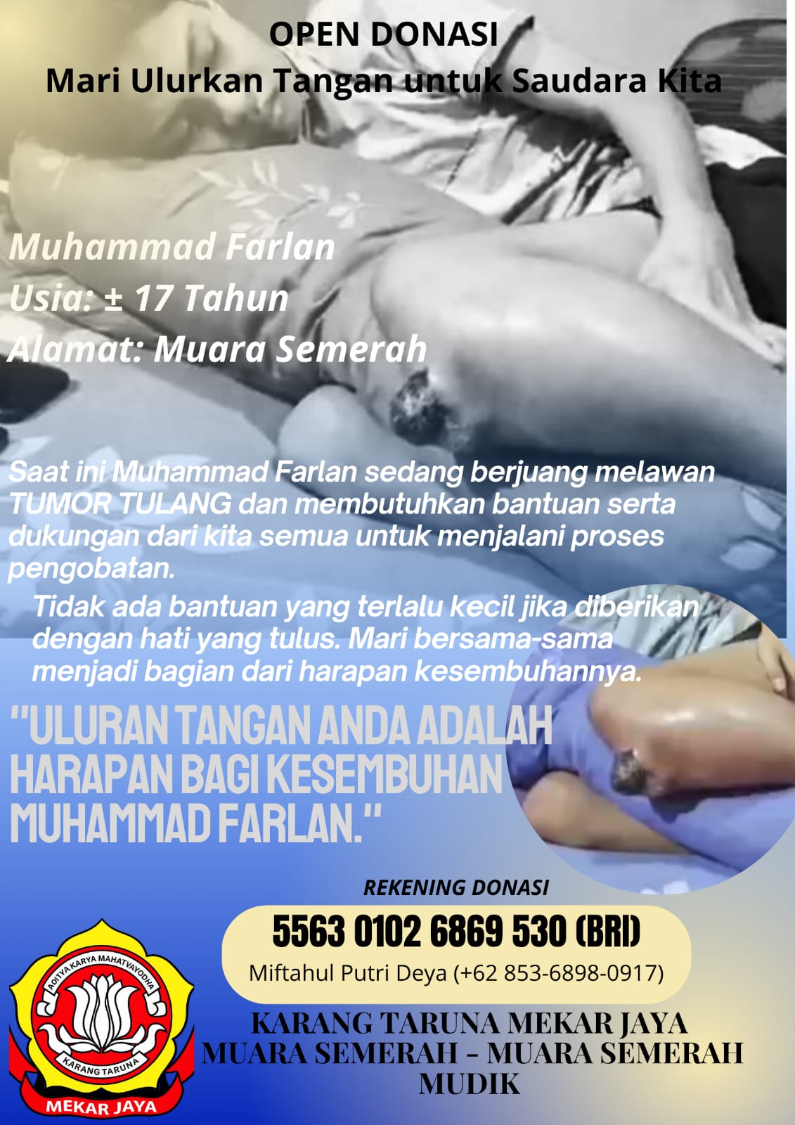 Muhammad Farlan, Remaja Pengidap Tumor Tulang