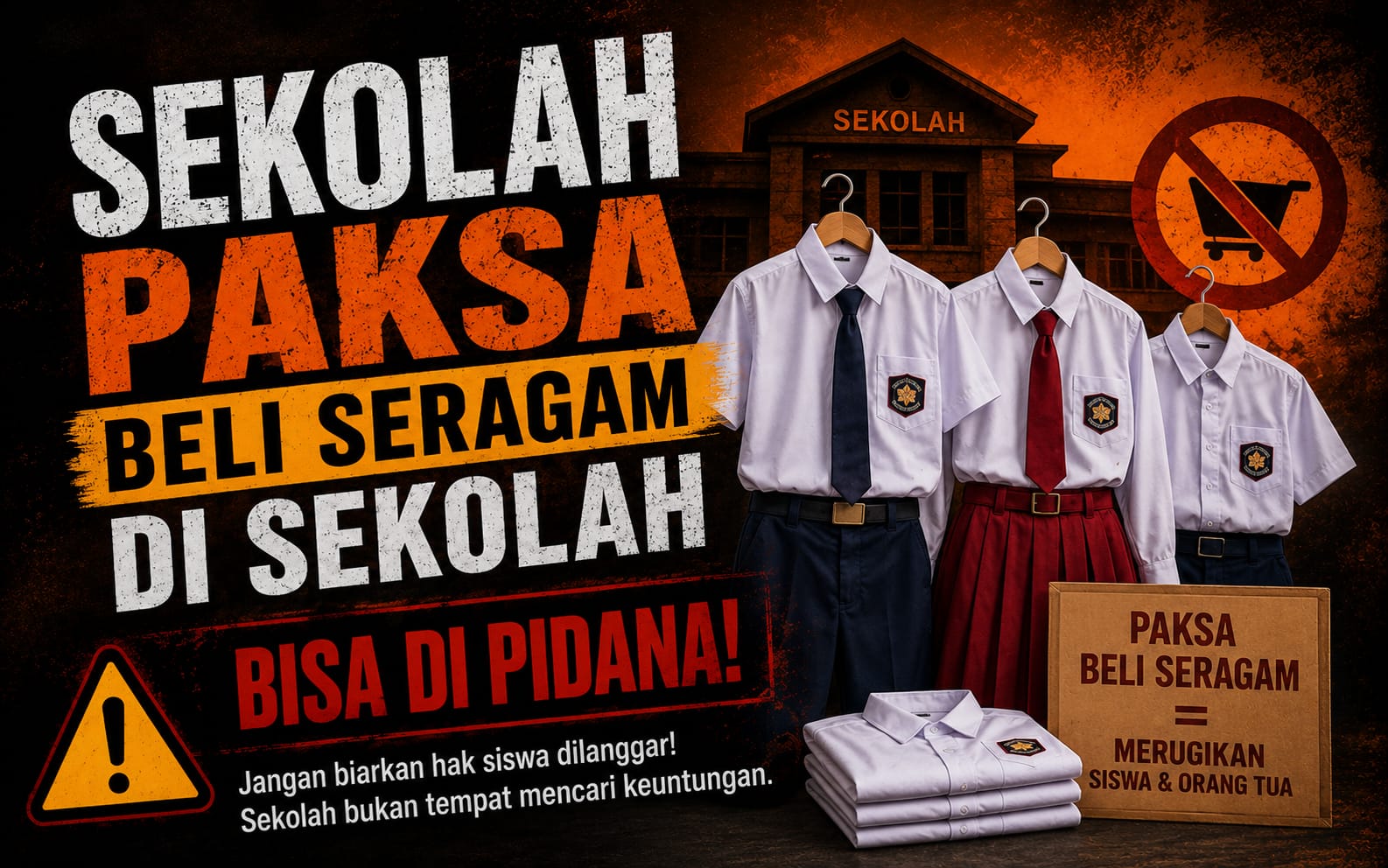 Kepsek  Wajibkan Beli Seragam di Sekolah, Bisa Kena Sanksi Administratif Hingga Pidana