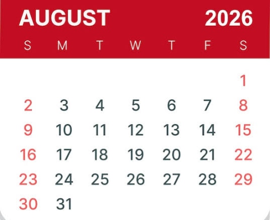 Kalender Agustus 2026