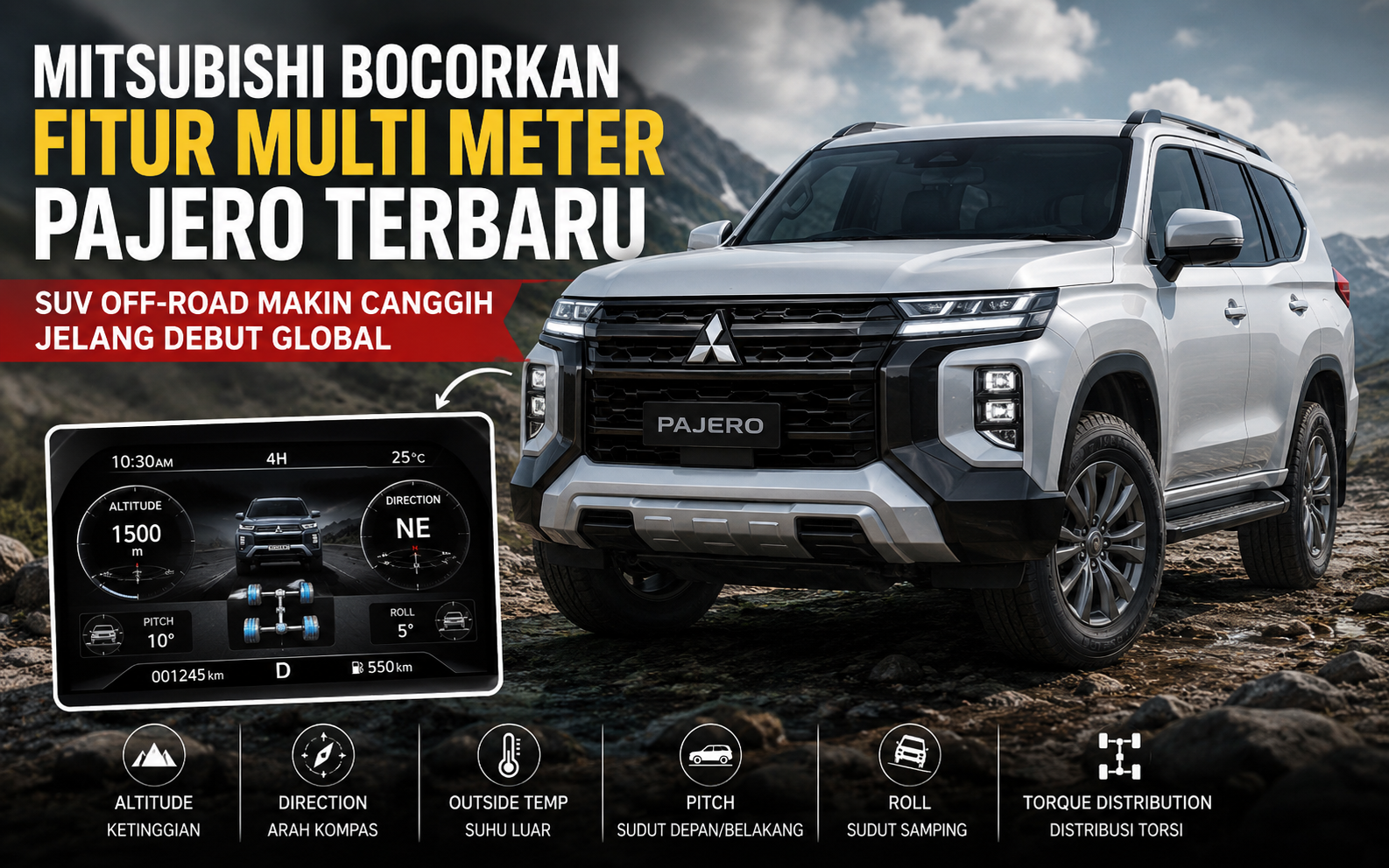 Mitsubishi Bocorkan Fitur Multi Meter Pajero Baru