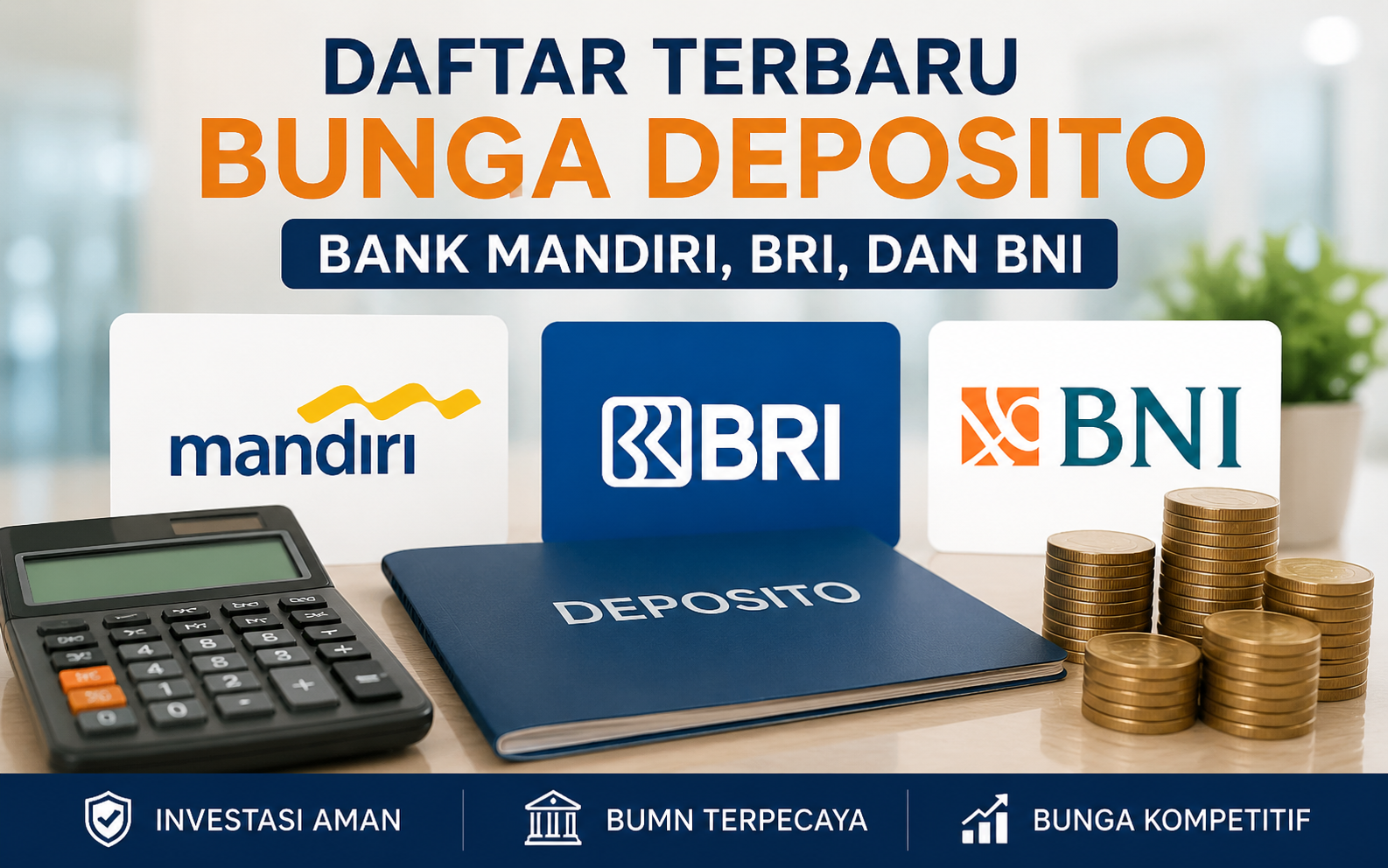 Daftar Terbaru Bunga Deposito Bank Mandiri, BRI, dan BNI