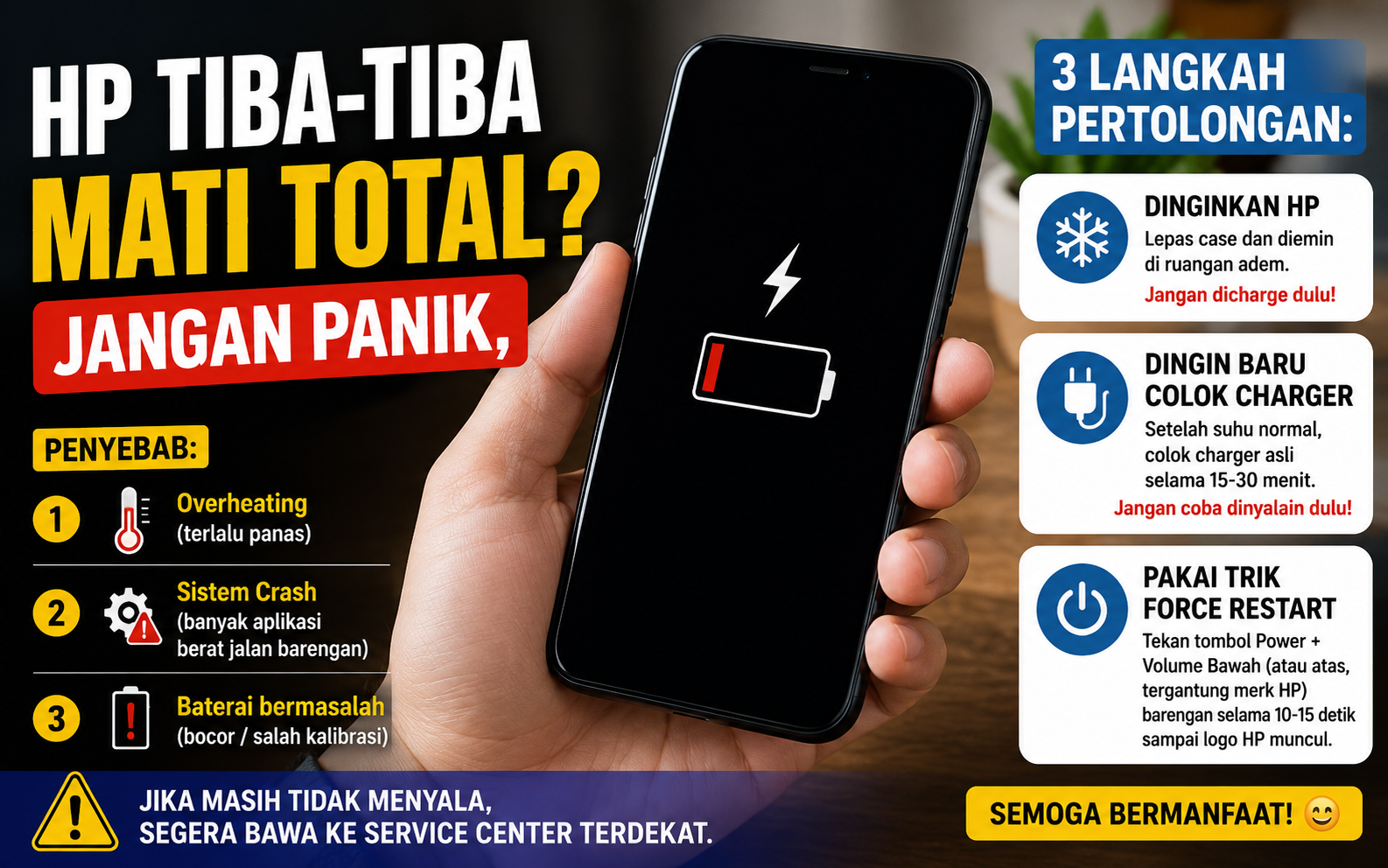 HP Tiba-Tiba Mati Total?