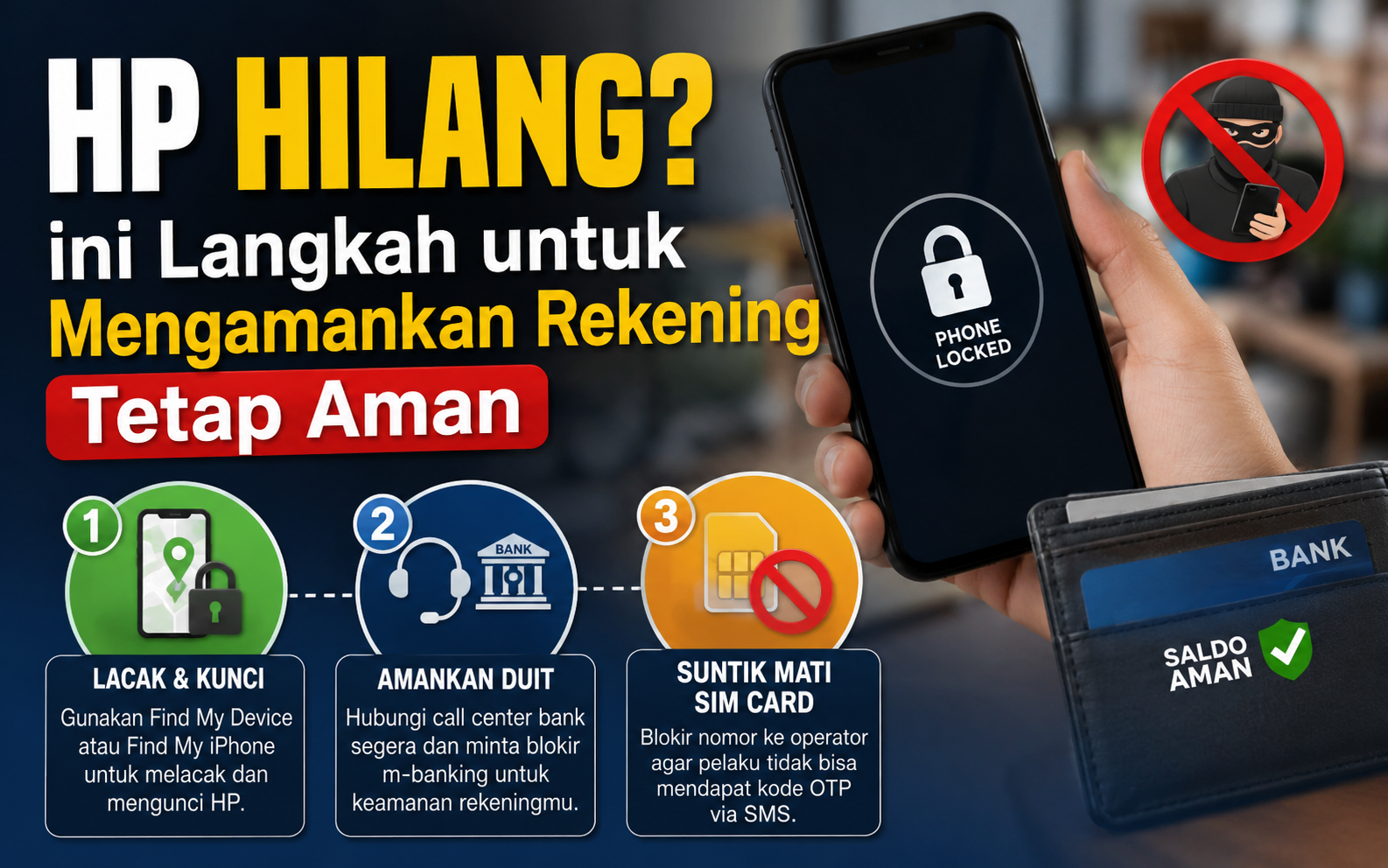 HP Hilang? ini Langkah untuk Mengamankan Rekening