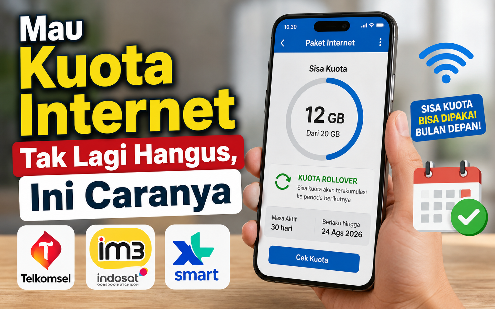 Mau Kuota Internet Tak Lagi Hangus, Ini Cara