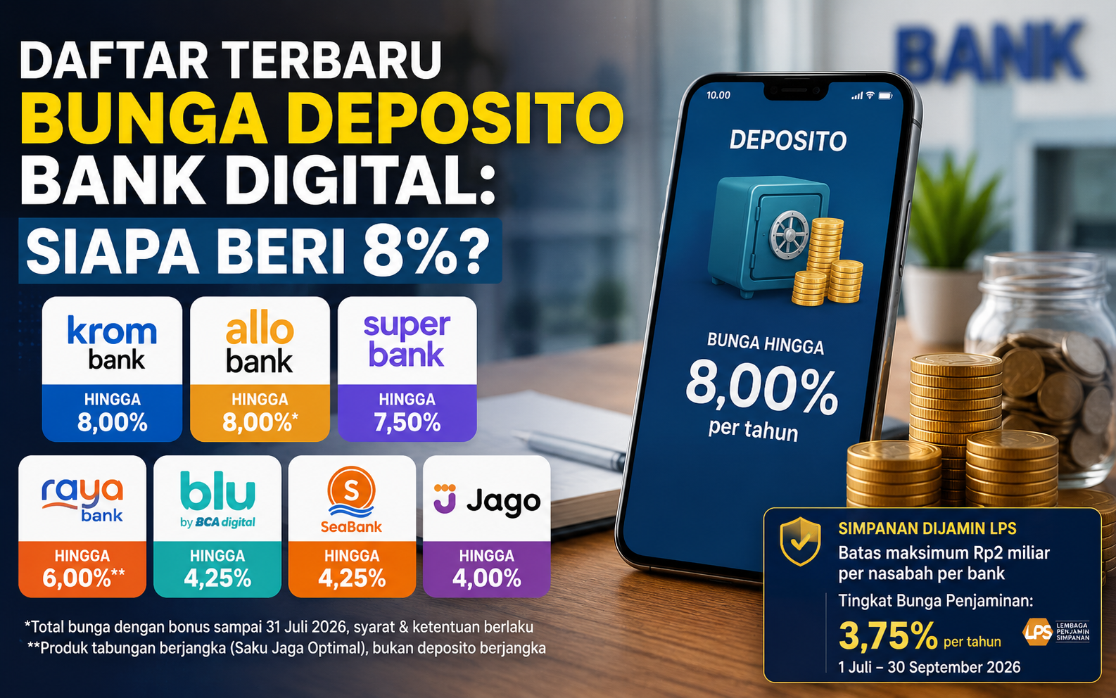 Daftar Bunga Deposito Bank Digital Terbaru