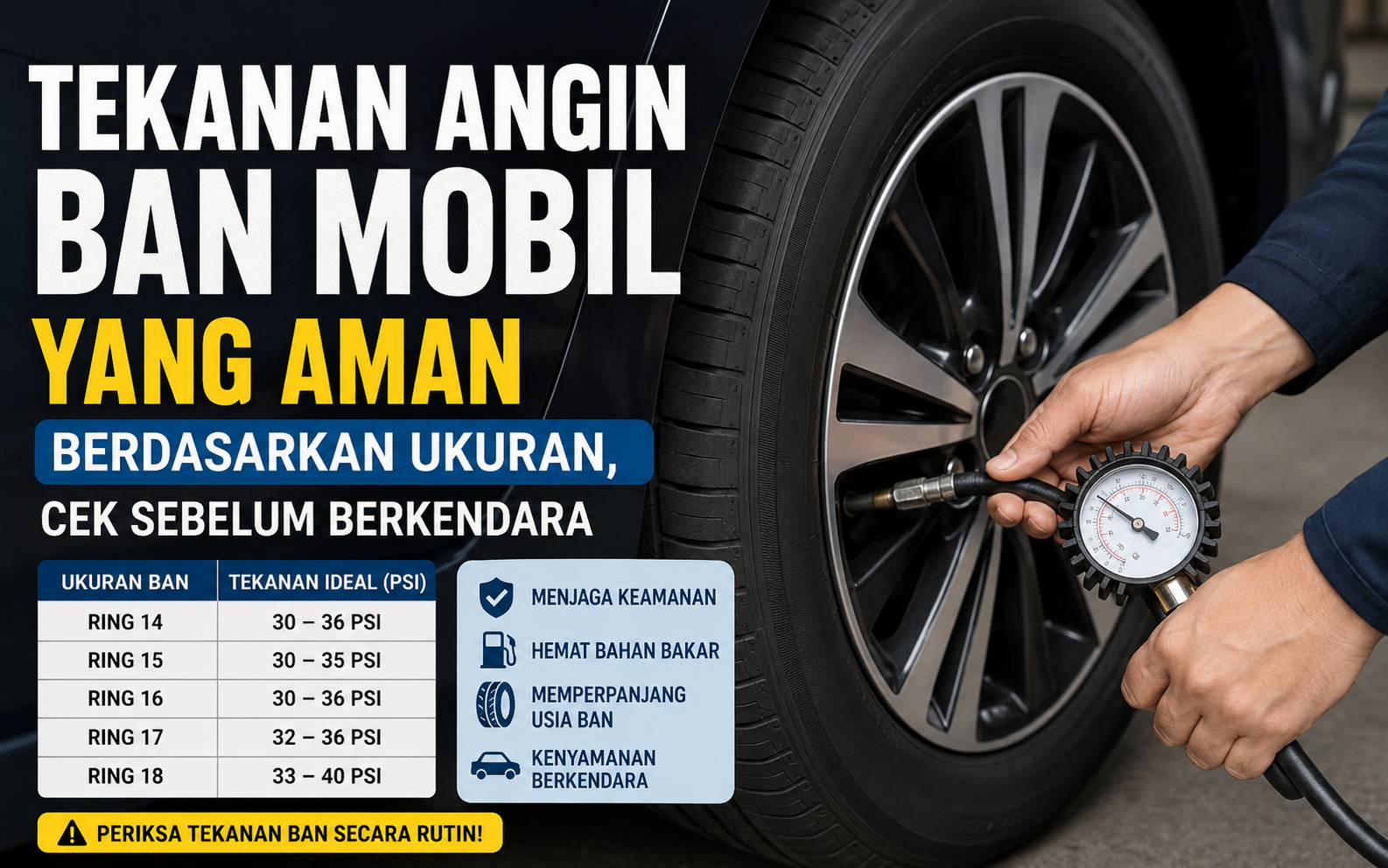 Tekanan Angin Ban Mobil yang Aman