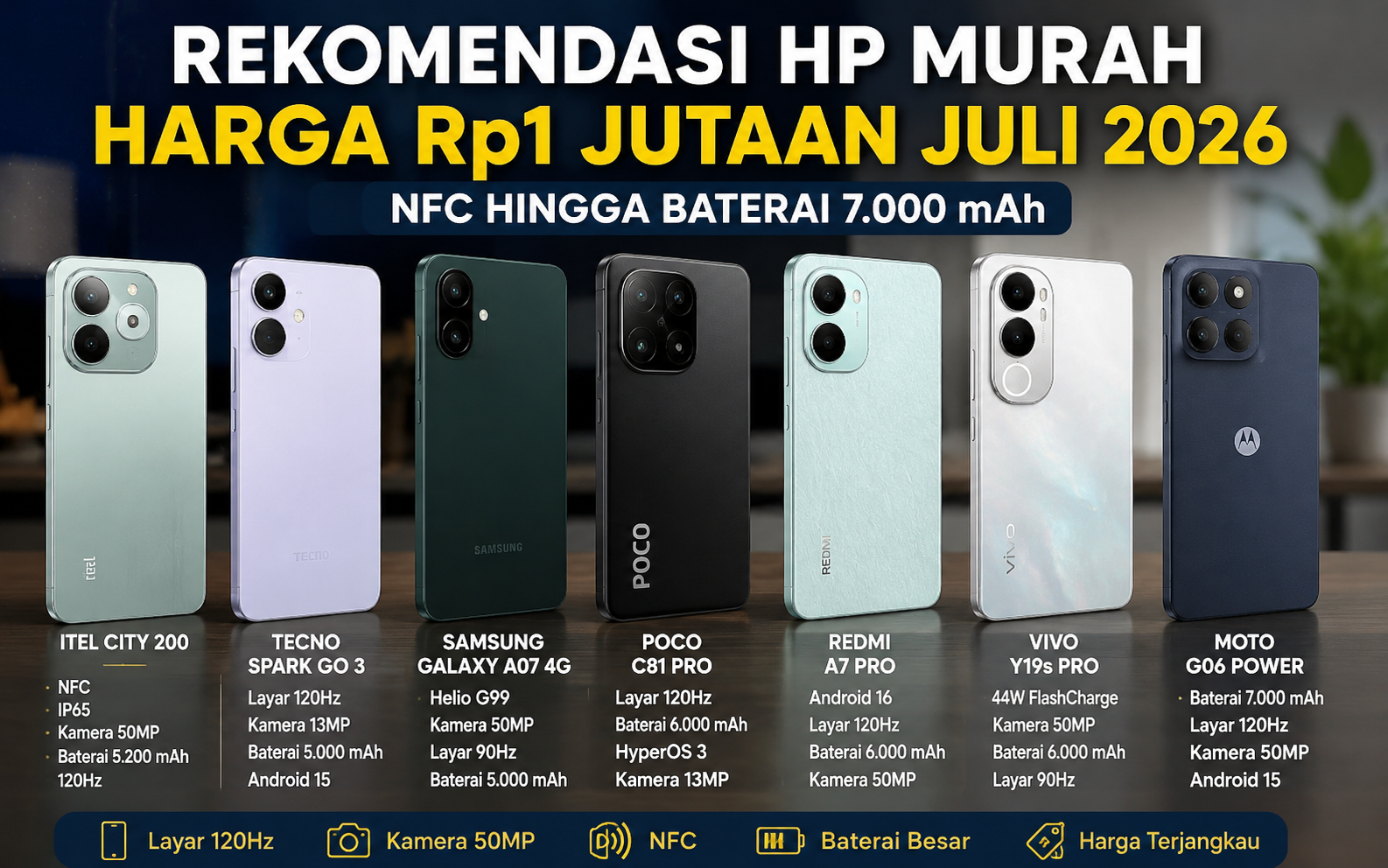 Harga HP Rp1 Jutaan Juli 2026