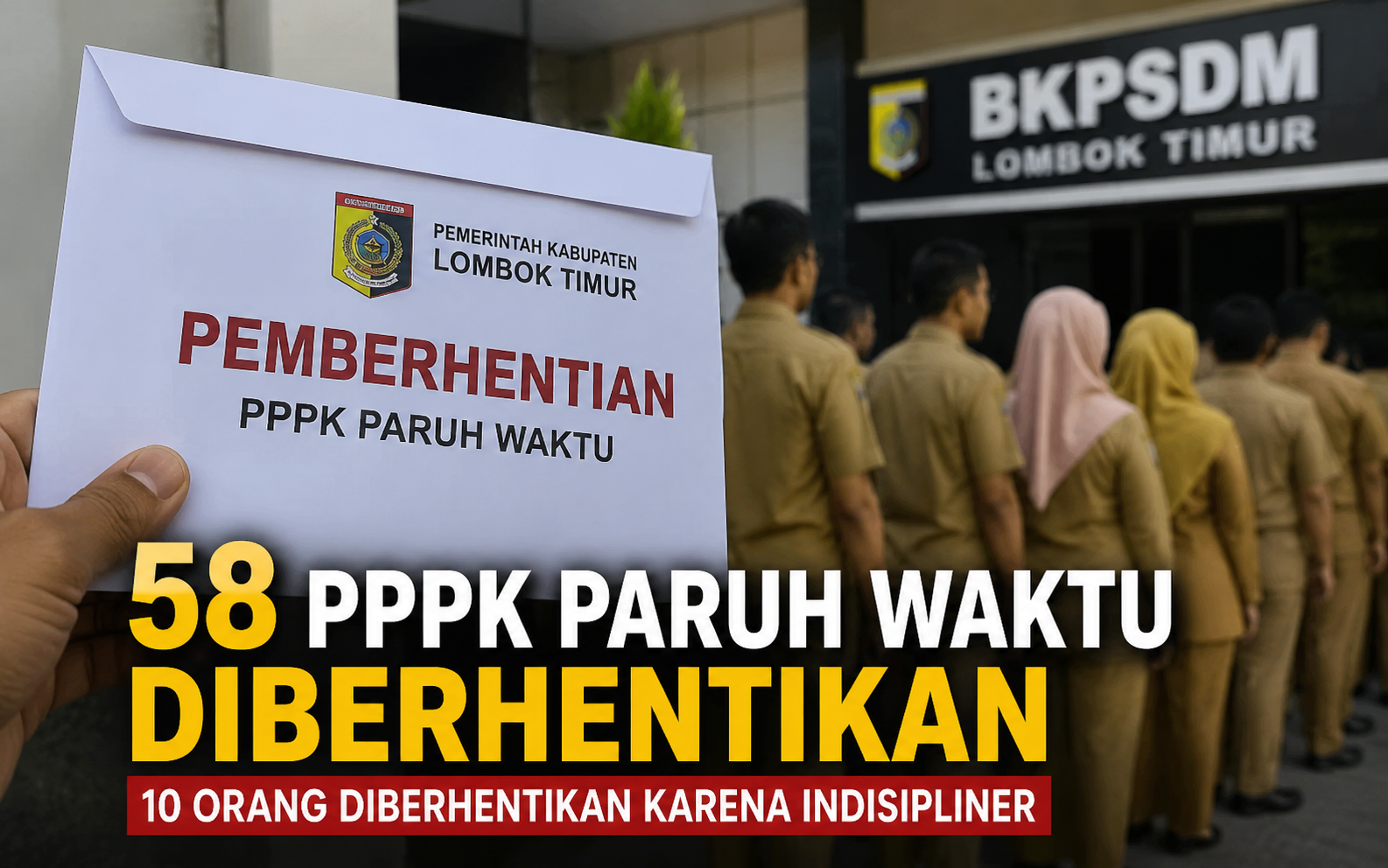 58 PPPK Paruh Waktu di Lombok Timur Diberhentikan