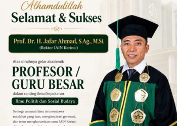 Rektor IAIN Kerinci Jafar Ahmad Resmi Menjadi Profesor Ilmu Politik