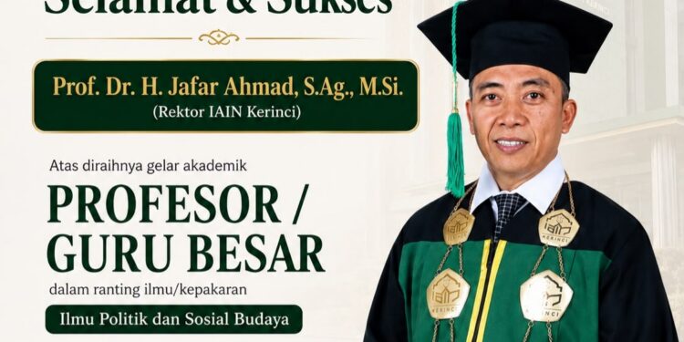Rektor IAIN Kerinci Jafar Ahmad Resmi Menjadi Profesor Ilmu Politik
