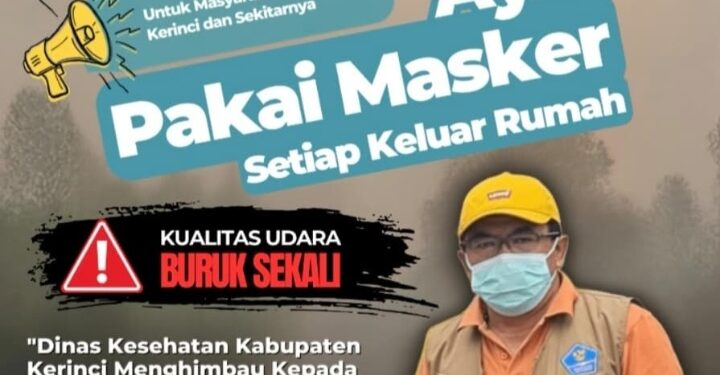 Kualitas Udara di Kerinci Disebut Buruk, Dinkes Kerinci Imbau Warga Pakai Masker saat di Luar Rumah 