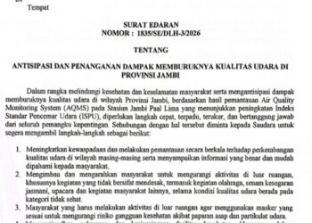 Udara Di Jambi Tercemar Gubernur Keluarkan SE