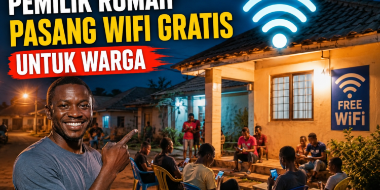 Seorang Pria Ini Rela Pasang Wifi Gratis untuk warga Sekampung