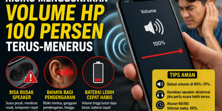 Hati-hati Gunakan Volume HP 100 Persen